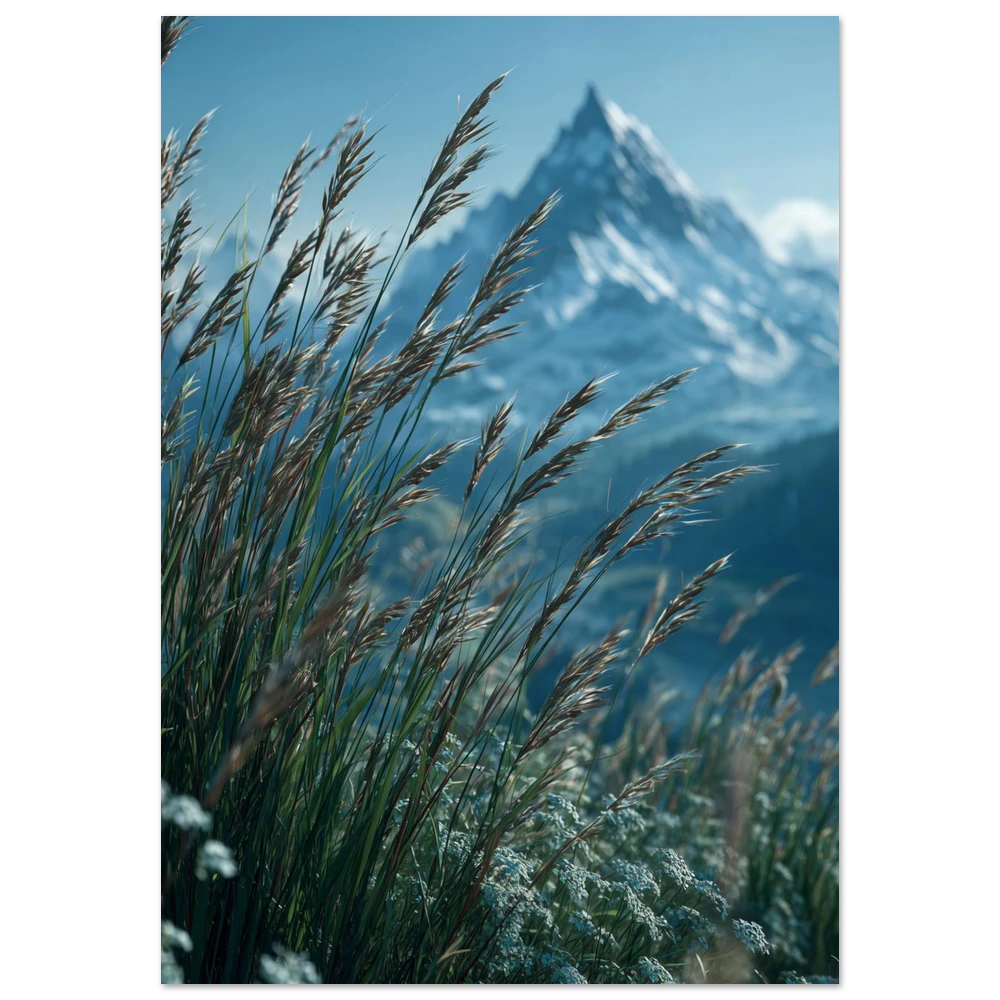 Alperne Og Blomster - Ren Plakat