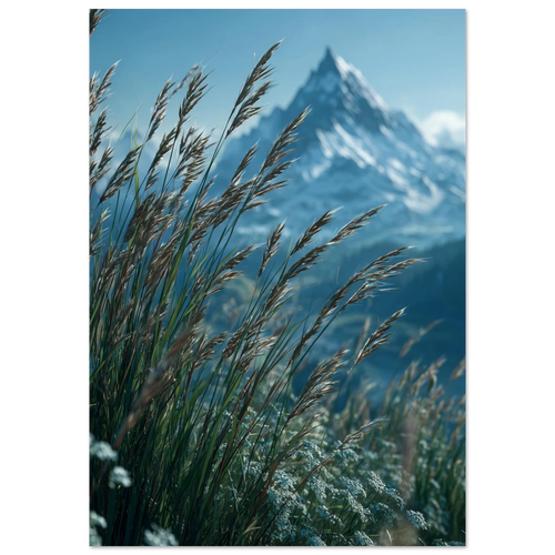 Alperne Og Blomster - Ren Plakat