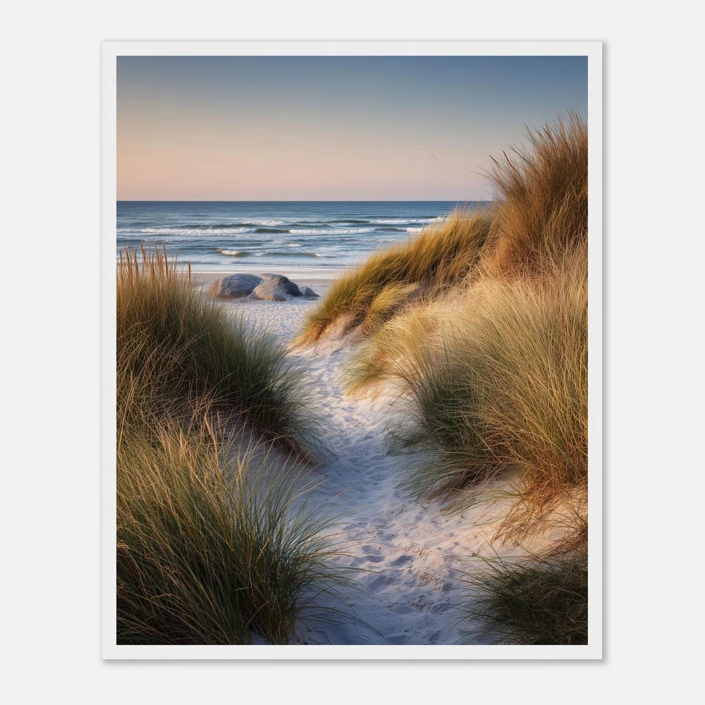 Strandtur - Hvid Træramme