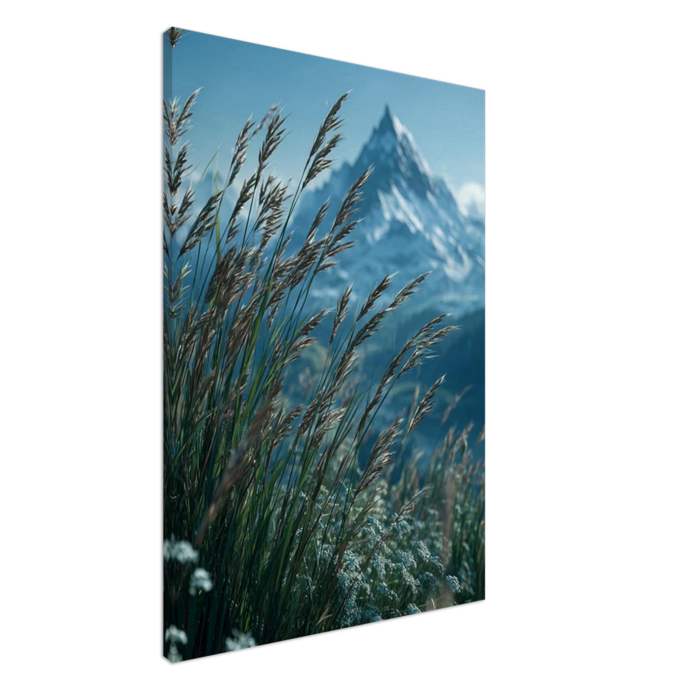 Alperne Og Blomster - Lærred (Canvas)