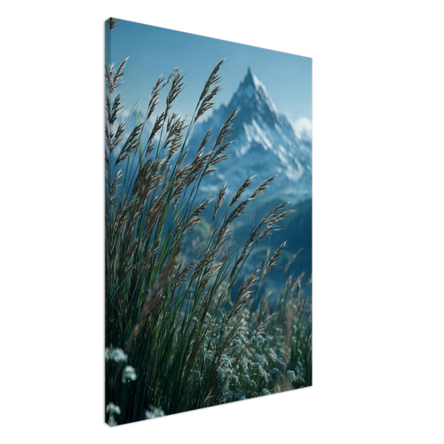 Alperne Og Blomster - Lærred (Canvas)