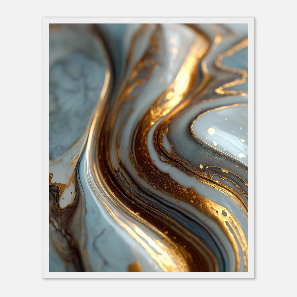 Gold Stream - Hvid Træramme